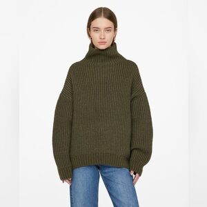 Anine Bing Sydney turtleneck Sweater in Hunter Green Size Medium
